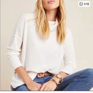 Anthropologie Maeve Ainsley waffle knit thermal top